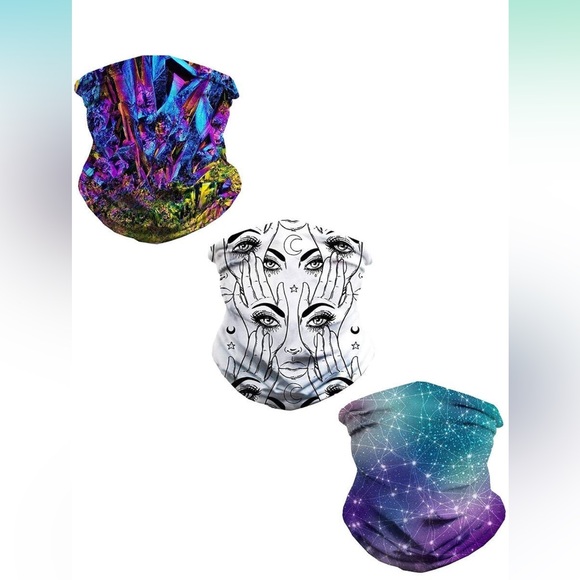 Bundle of 18 Gaiter Face Masks Purple, Pink, Green, Blue, Black  New In Bag - Picture 4 of 7